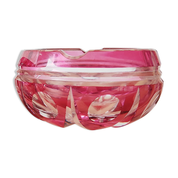 Val Saint Lambert red-lined crystal ashtray