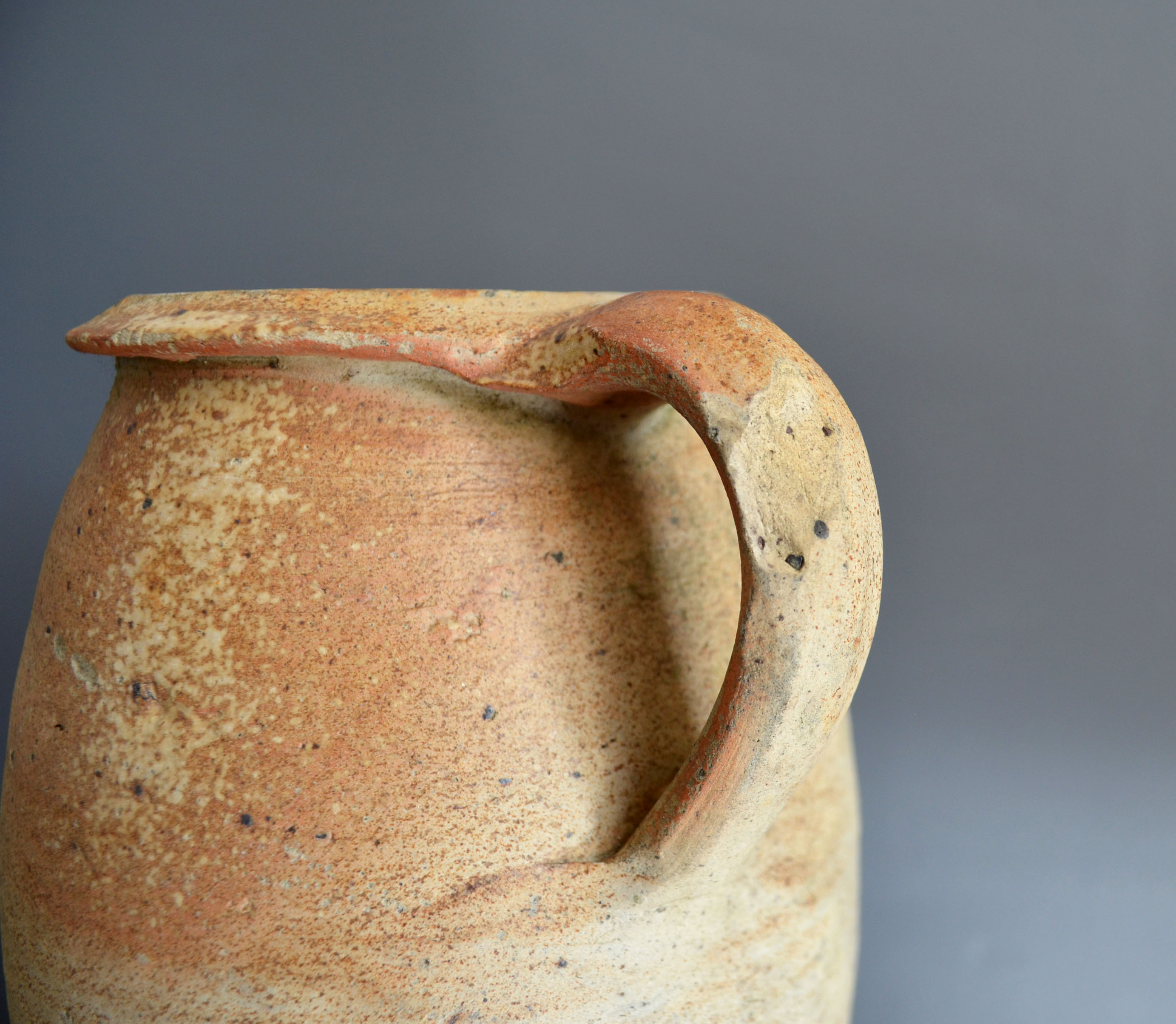 Large earthen pot or jug turned