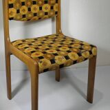 CHAISE BOIS et TISSU années 70