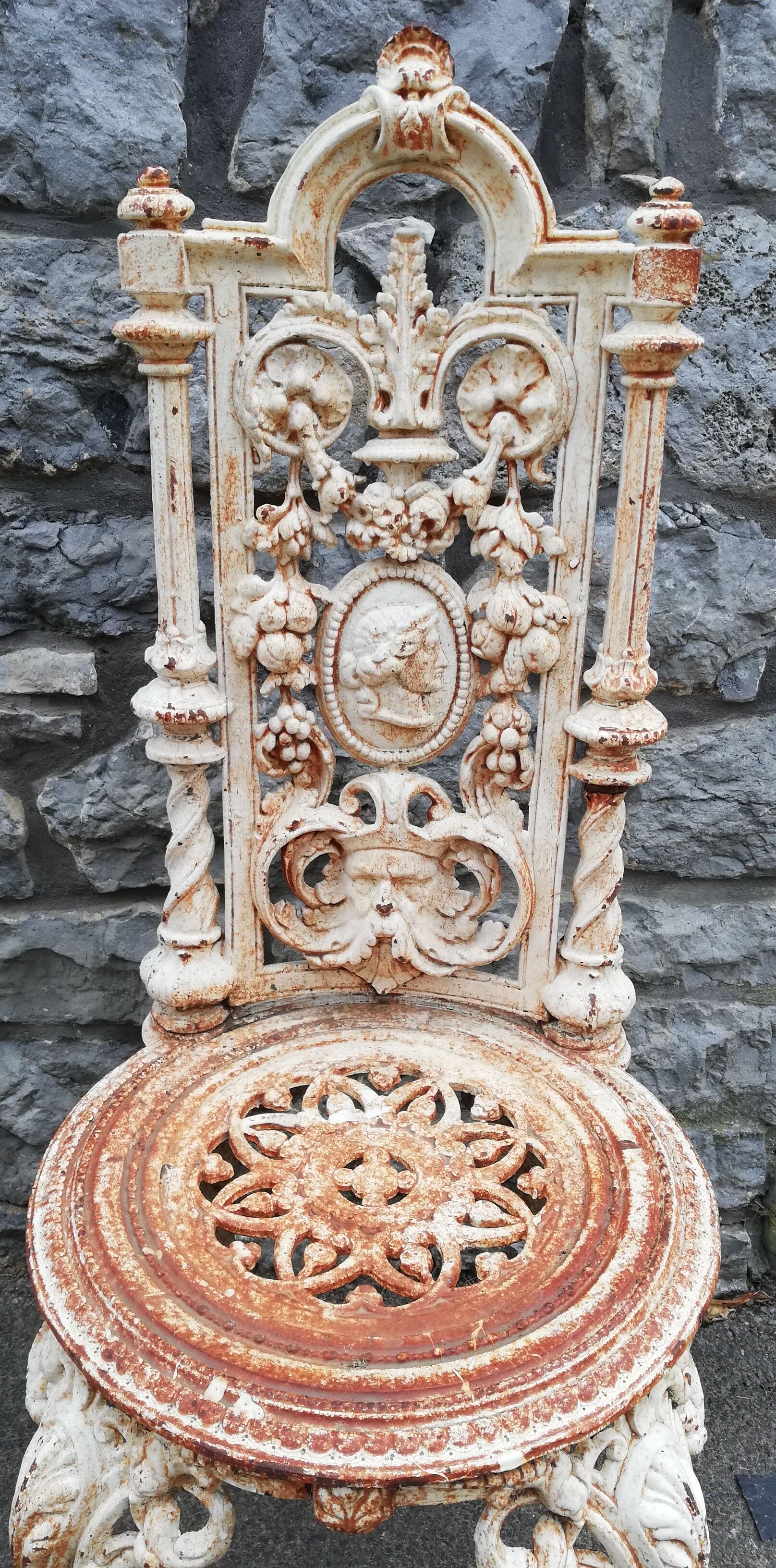 1900 iron cast iron garden chair