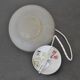 Suspension globe in frosted glass with golden edges