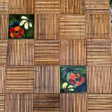 Vallauris rattan kitchen table with tiles