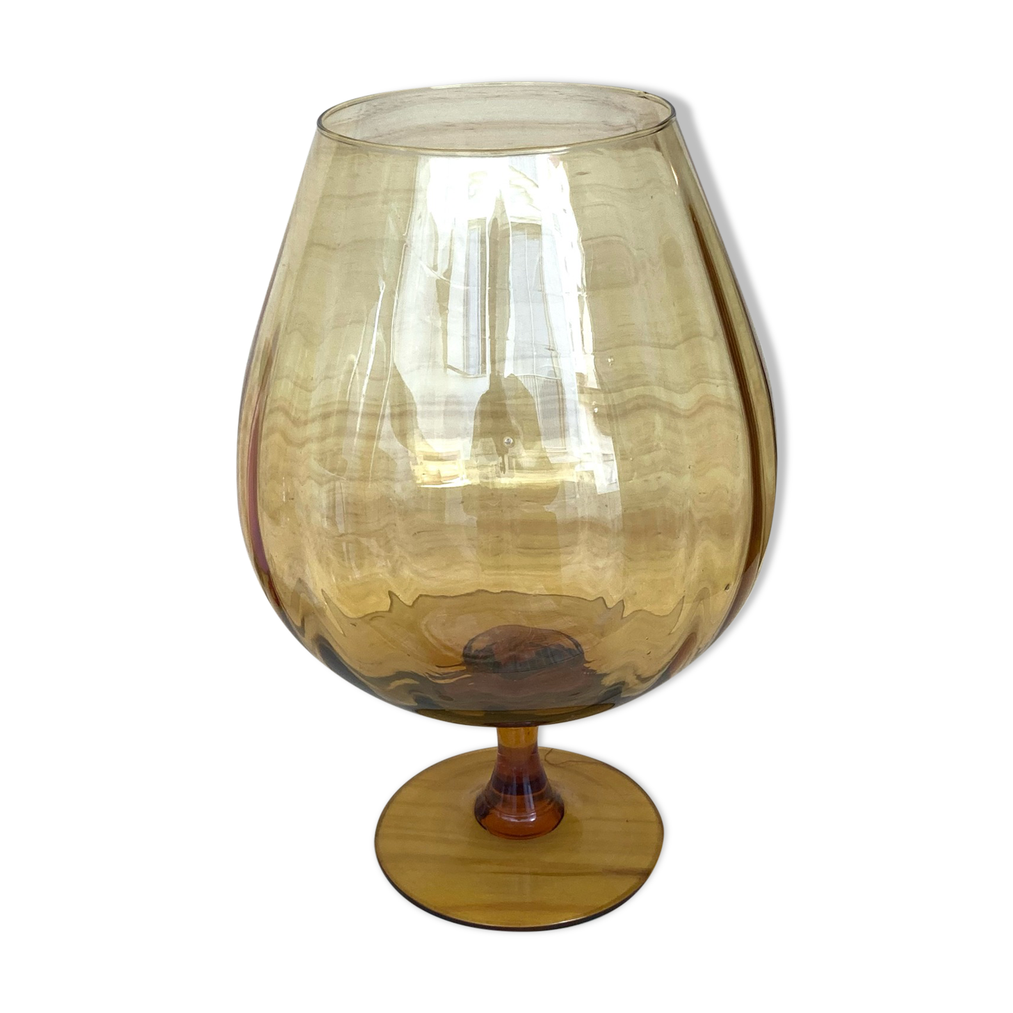 Amber glass vase