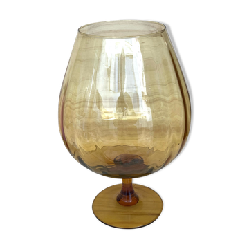 Amber glass vase