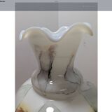 Italian vase Stelvia Empoli in amber marbled glass, 1960s.