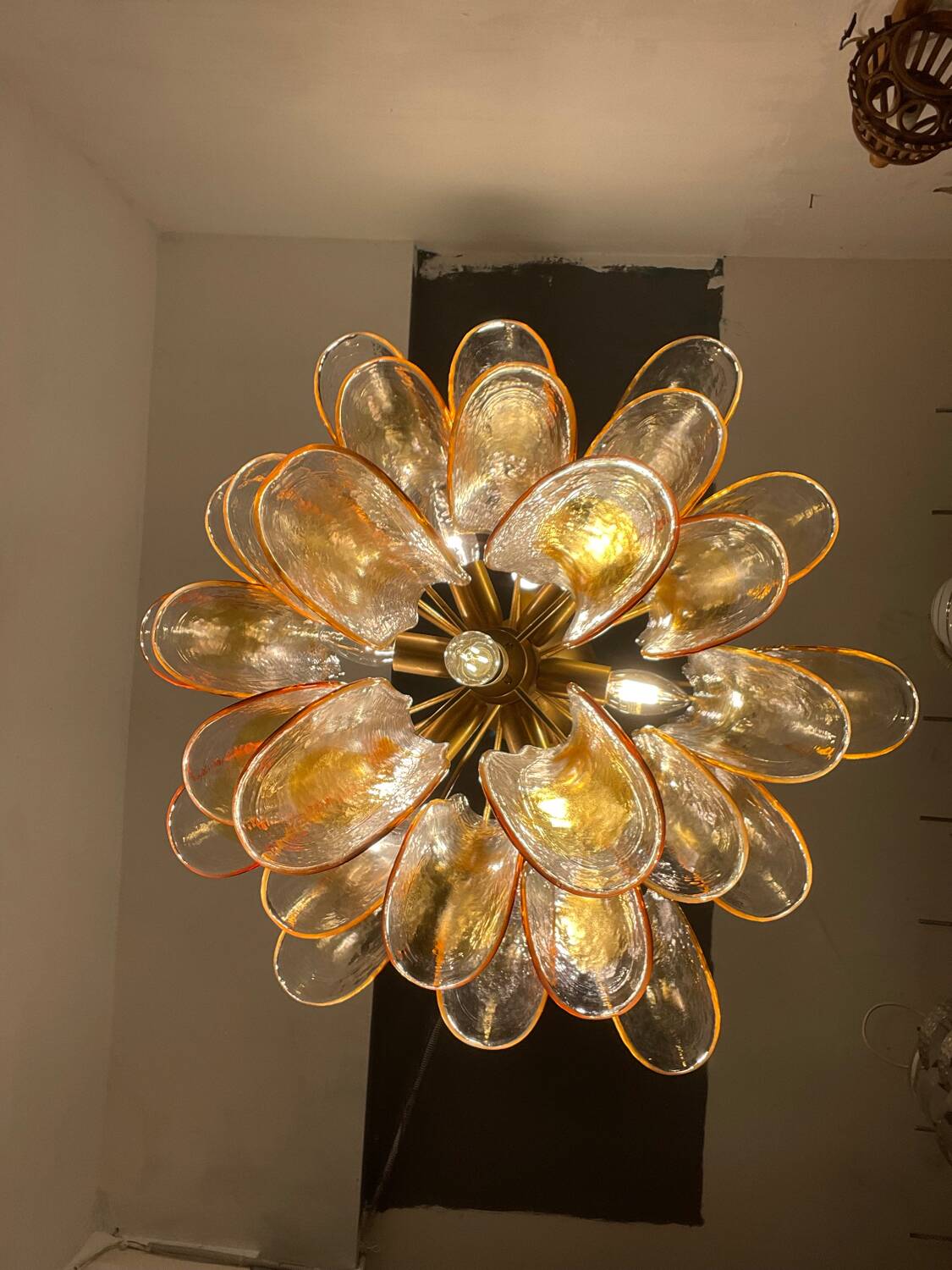 Murano Glass Feather Chandelier 1970’s