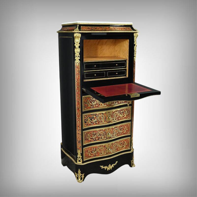 Boulle marquetry secretary desk, Napoleon III period – Mid-19th century