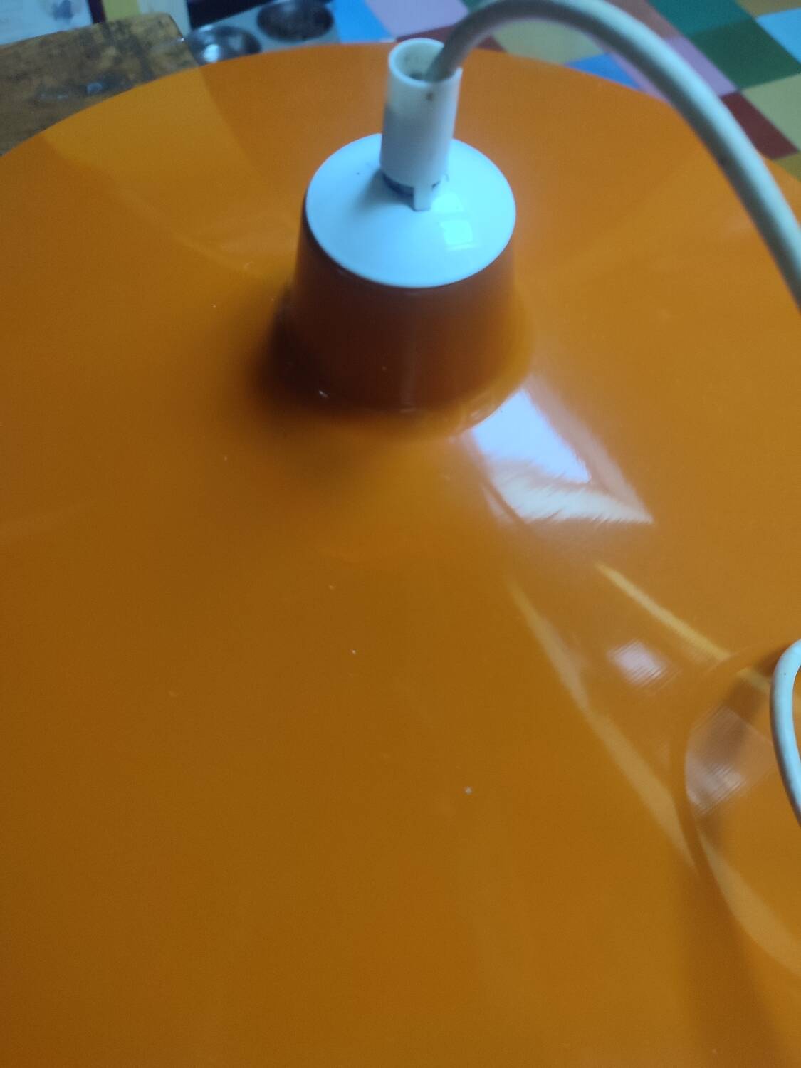 Large vintage metal pendant light