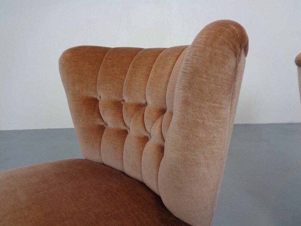 Mohair Club Chairs by Adolf Wrenger, Germany, 1950s, Set of 2