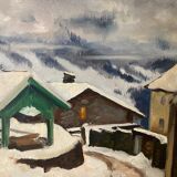 Picart the Gentle (Charles), oil on panel snow landscape signed 1937