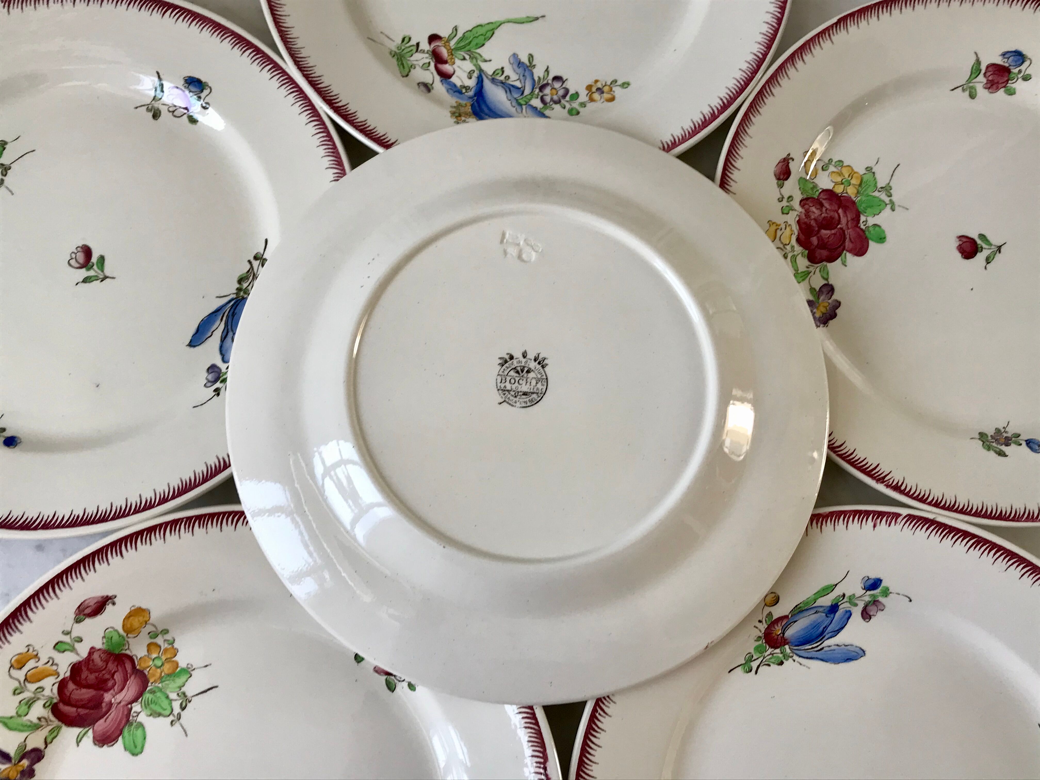 lot of 5 large flat plates Villeroy & Boch La Louvière Belgian manufacture in Terre de Fer débu