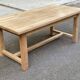 Farmhouse dining table extendable stripped in raw solid oak 180-270cm 1