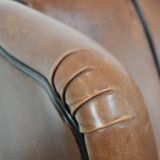 Sheepskin wingback armchair with beautiful colours in good condition