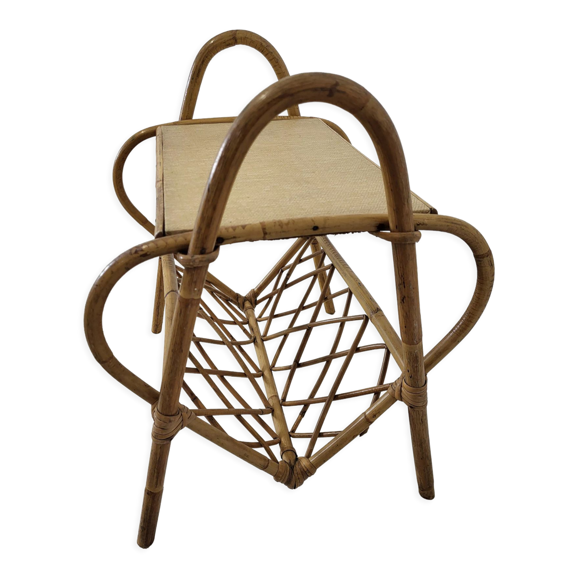 Rattan magazine holder