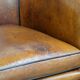 Fauteuil club vintage en cuir de mouton