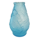Moulded pressed blue glass vase