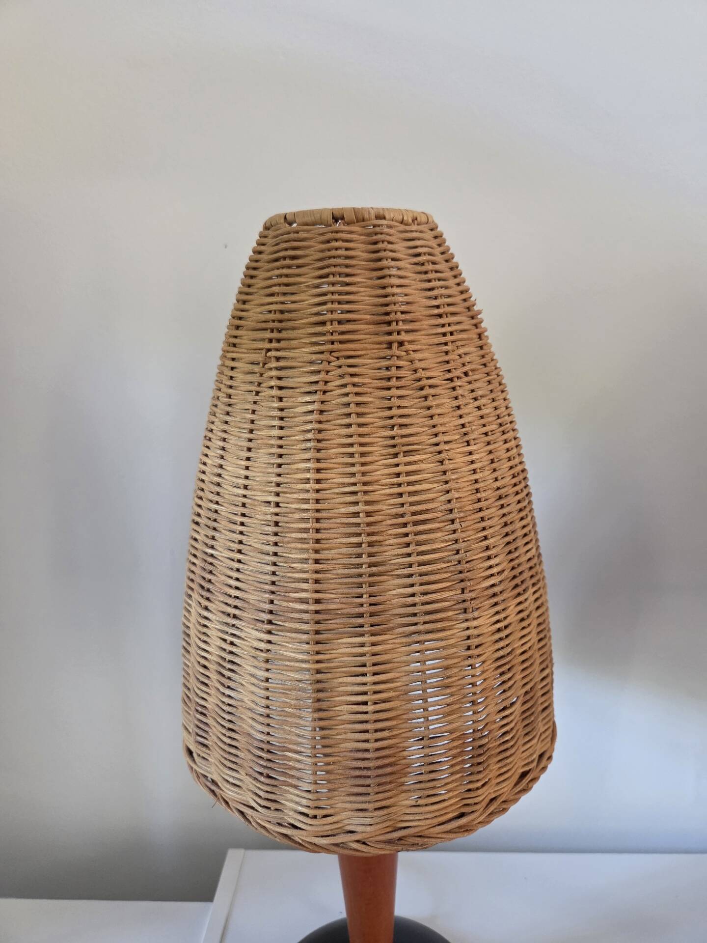 Pair of rattan lamps