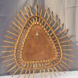 Vintage “rattan” wall mirror