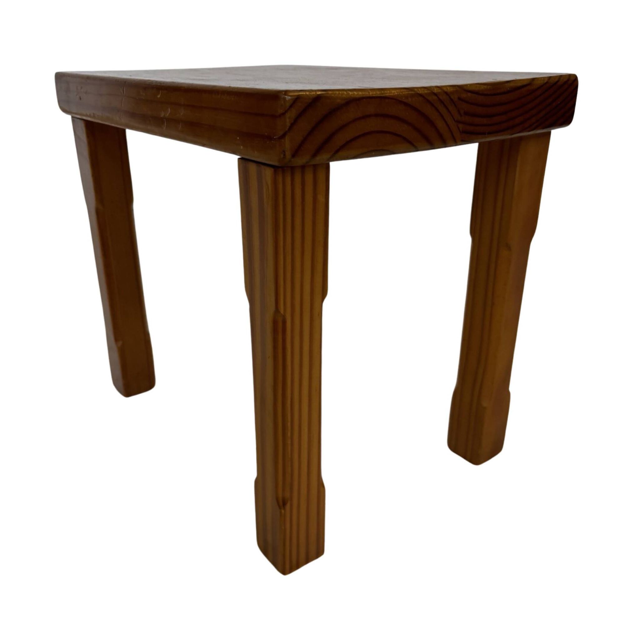 Vintage Set of 3 pinewood side or nesting tables 1970s nest of tables