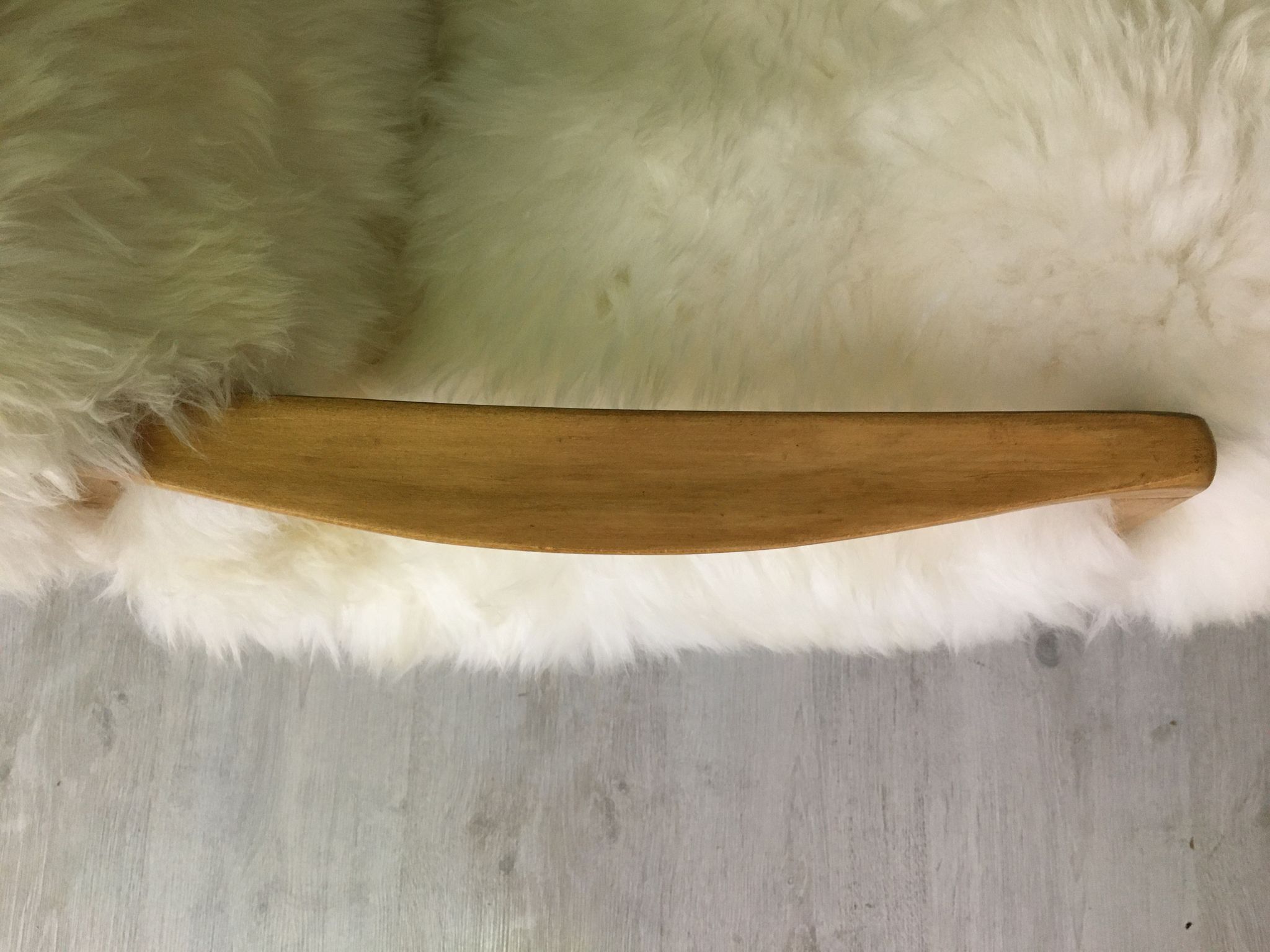 Vintage Design Art Deco White Sheepskin Fluffy Fury Chair Armchair