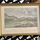 Old painting city of Grenoble APDR drawing Le May