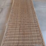 Rattan and wrought iron console