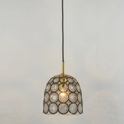 Iron and clear glass pendant by limburg, germany, 1960s.