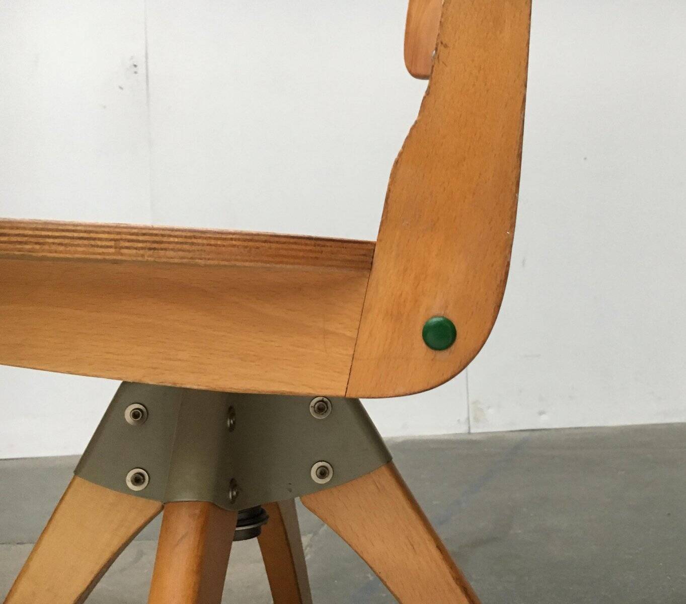 Mid-century German wooden swivel chair for children by Casala