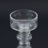 Vintage candlestick in mouth-blown clear glass