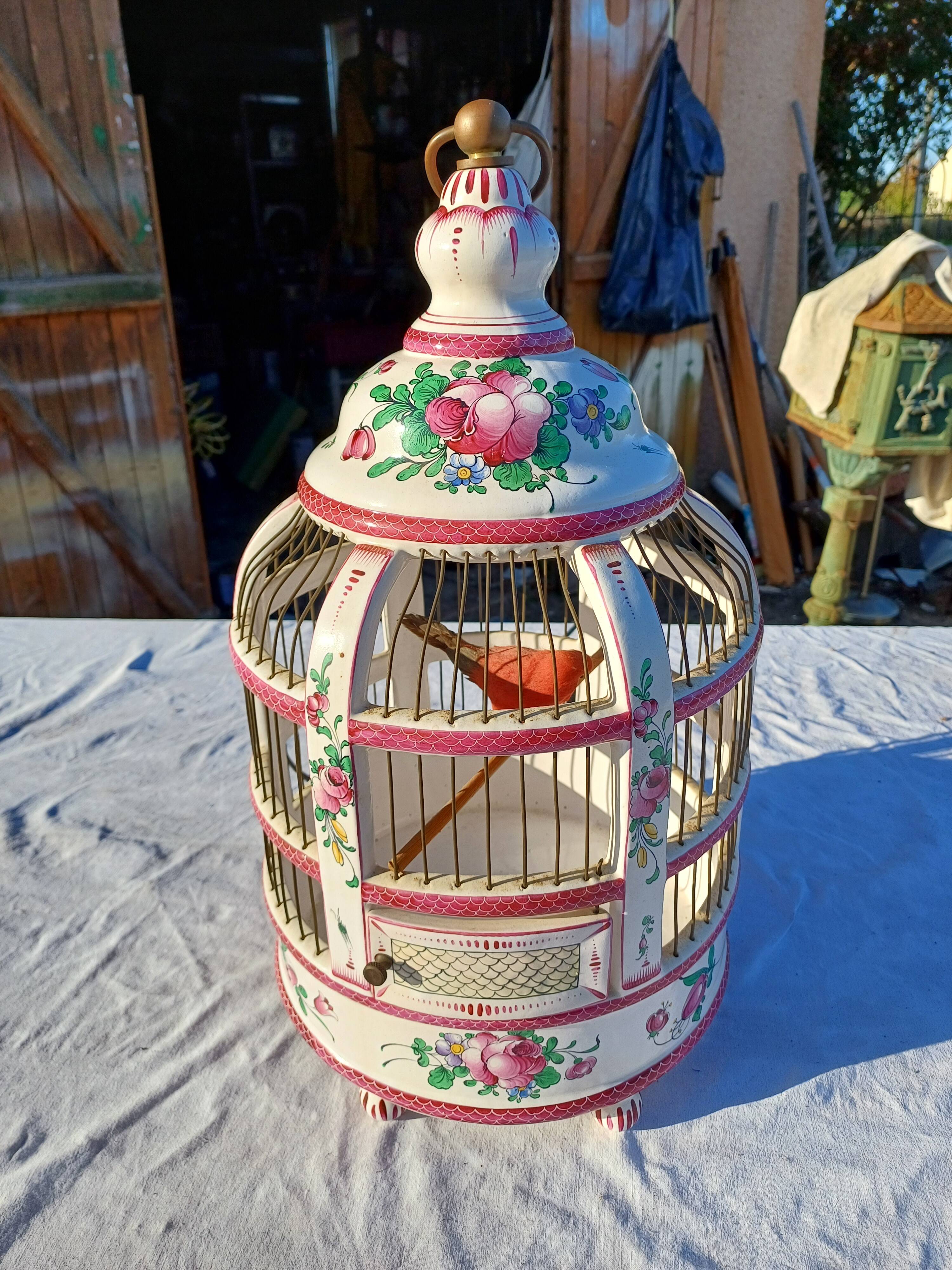 19th century bird cage in Lunéville earthenware