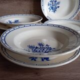 6 assiettes anciennes 1920/30 Badonviller, décor bleu