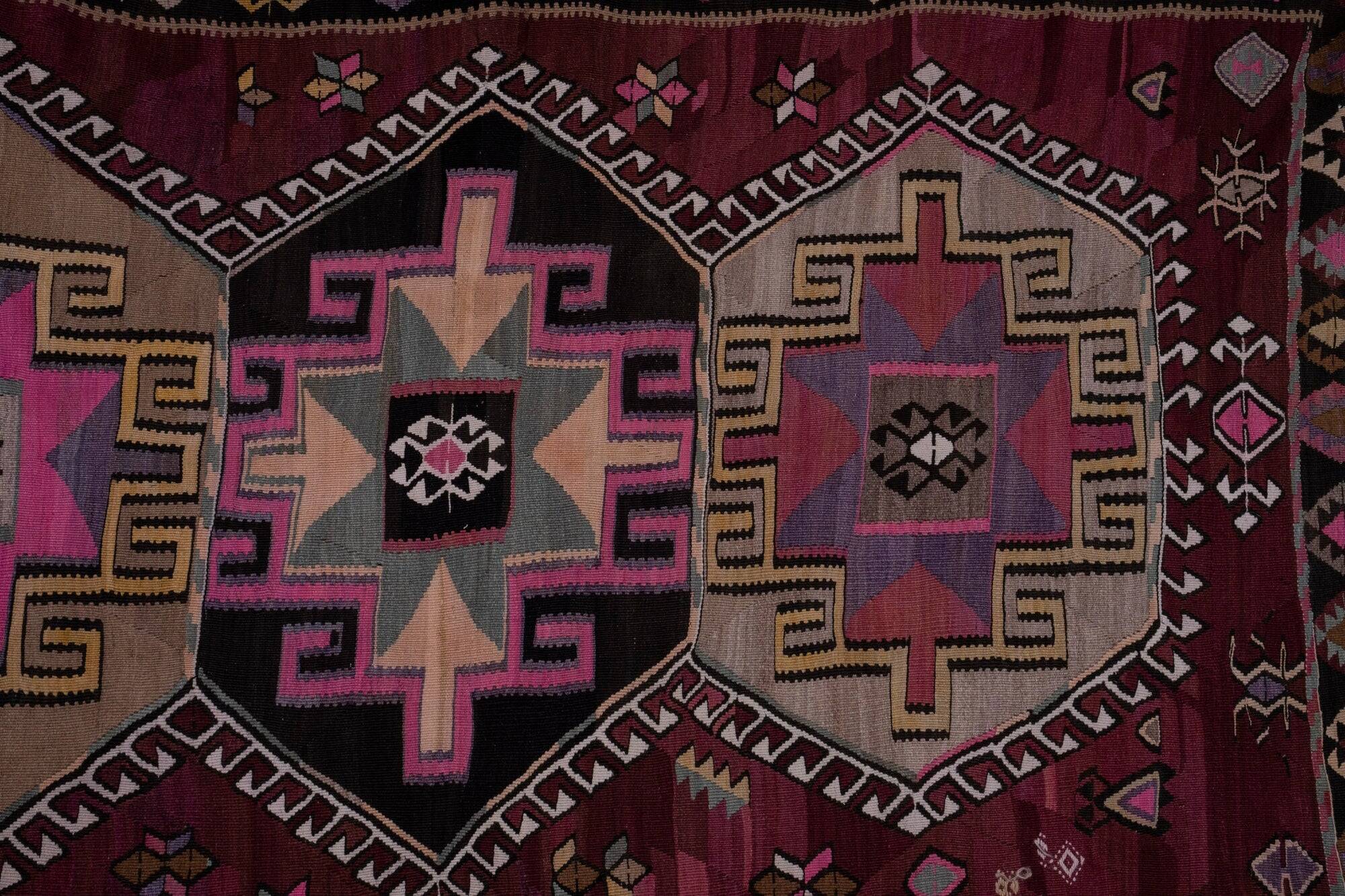 Vintage Turkish kilim handwoven 165x425 cm