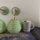 Paire d’appliques Art déco vert pastel