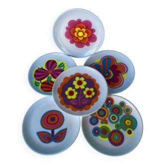 6  sous-verres vintage 70