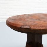 Wabi-sabi Brutalist Wooden Side Table