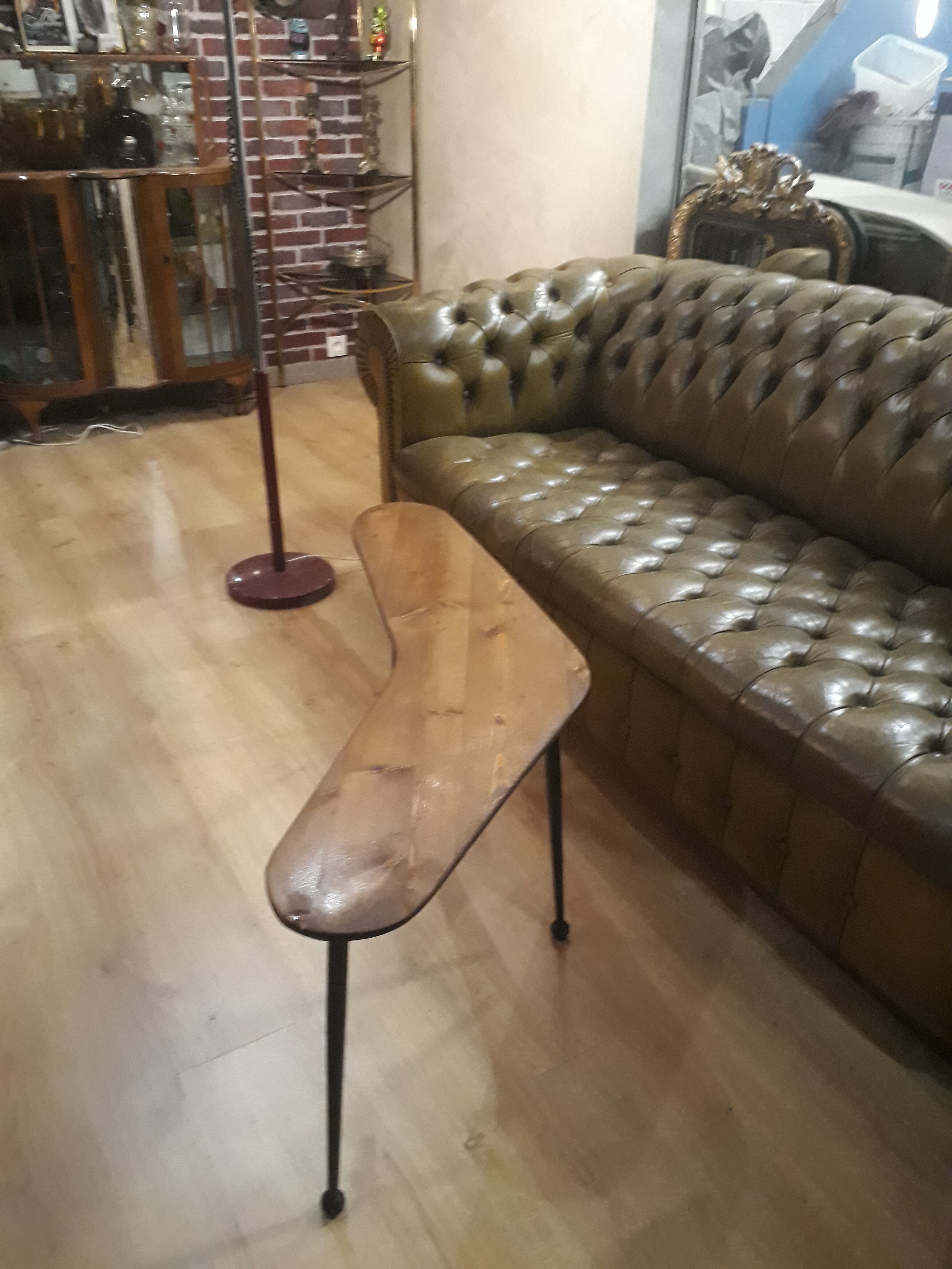 Scandinavian table boomerang , 1950 has 70 feet compass a ball 105xh47x27