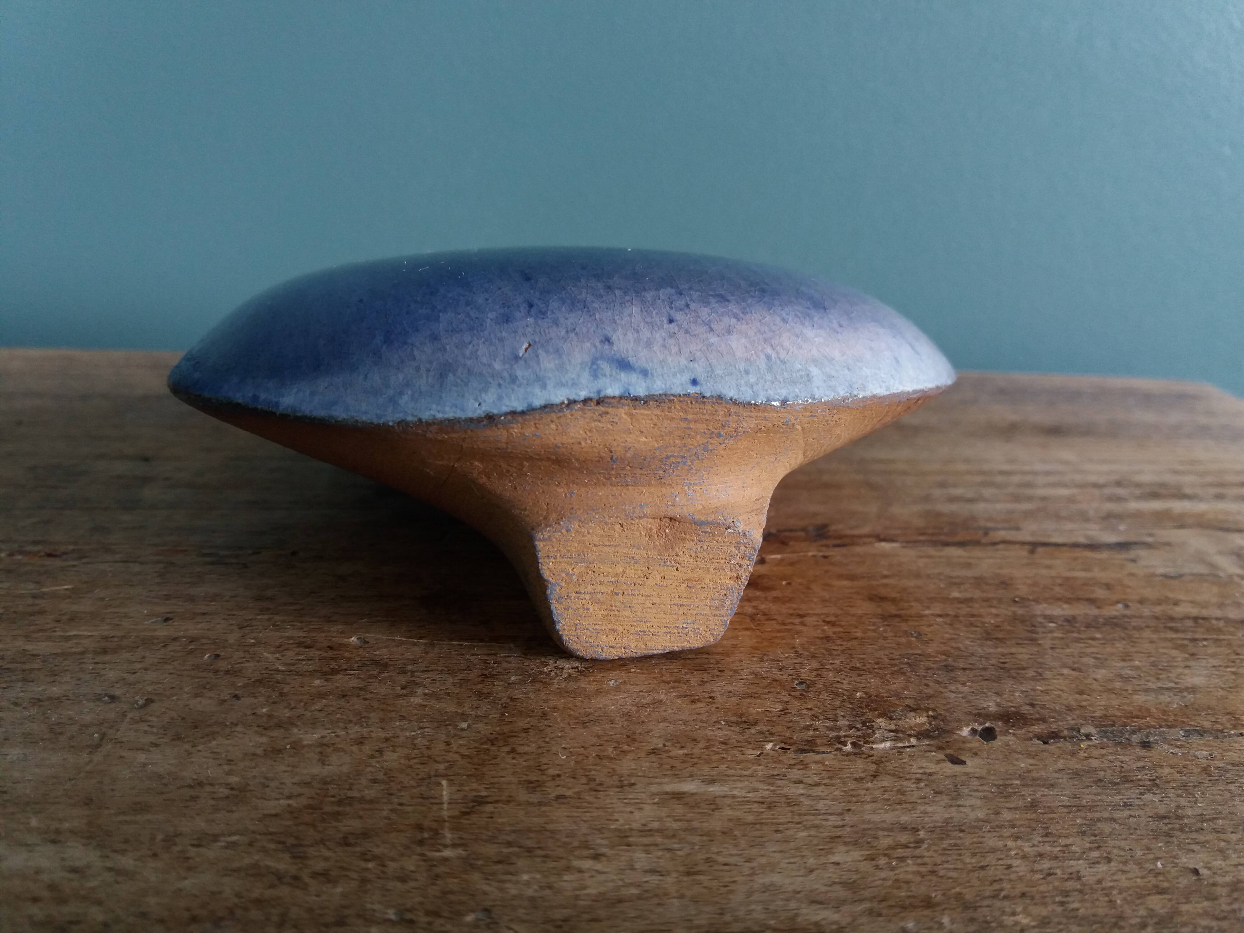 Blue ceramic lentil vase