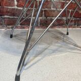 Suite of four plexiglass and metal chairs