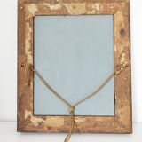 Wooden mirror, edge with embossed flowers 48 x 41 cm