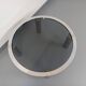 Vintage round coffee table in smoked glass and chrome metal from the 70s