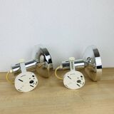 Pair of Concord chrome metal adjustable spotlights from the 70s