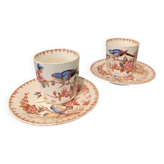 Lunéville : 2 tasses modèle Mésange
