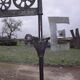 Metal and zinc weather vane, decor a l'attelage charette