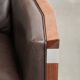 Art Deco design armchair with dark brown cowhide upholstery