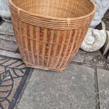 XL wicker and bamboo flowerpot 1960