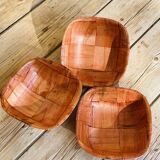 Lot de 12 coupelles vintage en bois