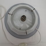 White globe table lamp support grey wood bead