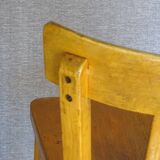 4 Baumann 1950 bistro chairs in “golden oak” color