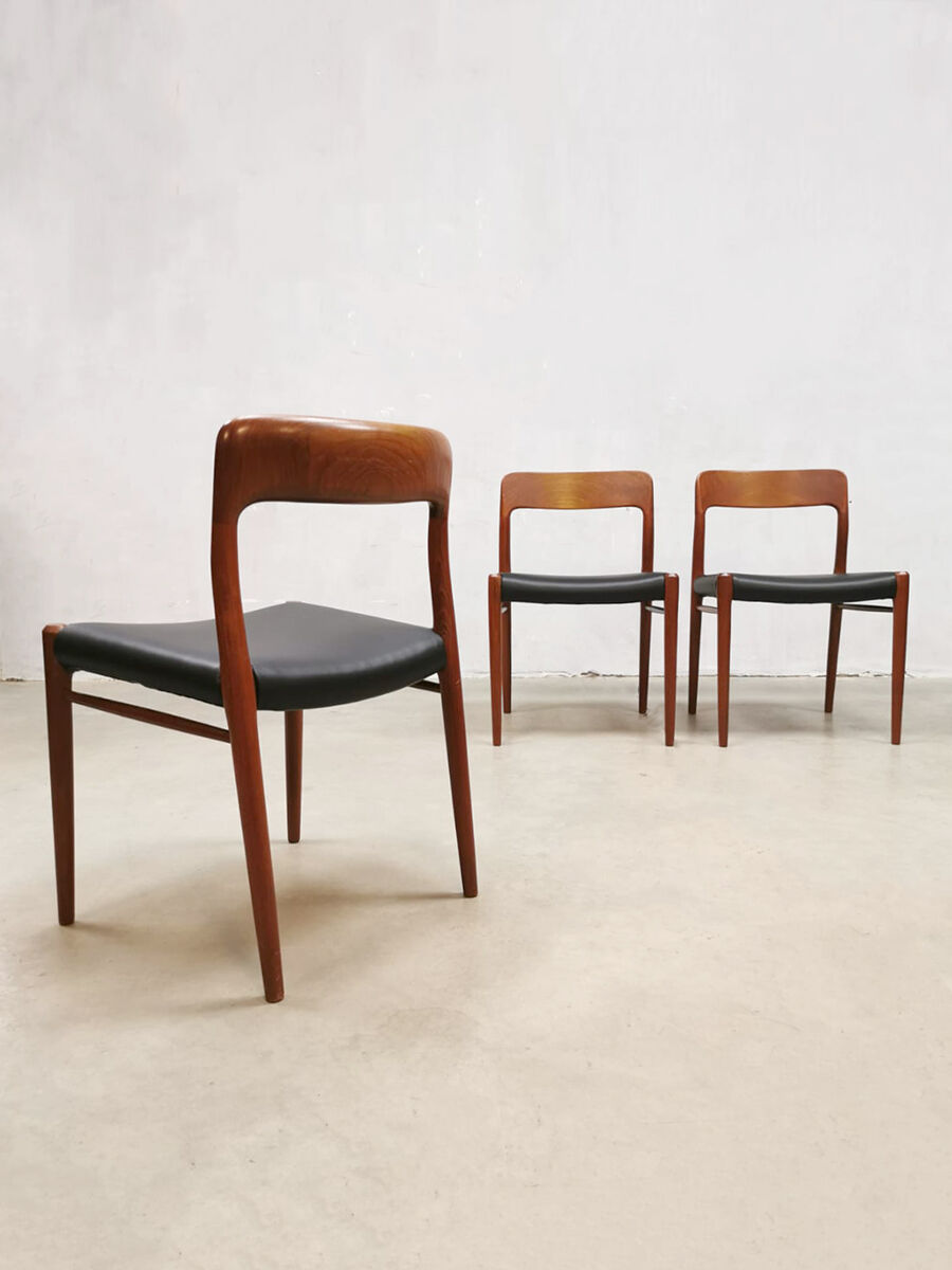 Midcentury design dining chairs Niels Moller Møbelfabrik