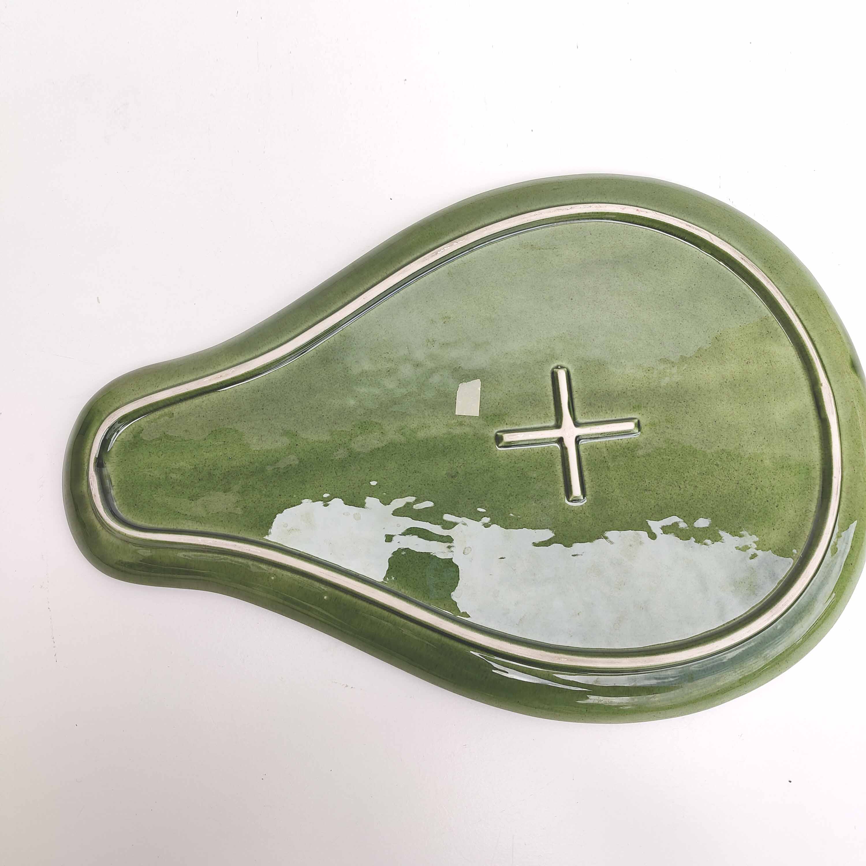 Large ceramic dish avocado shape